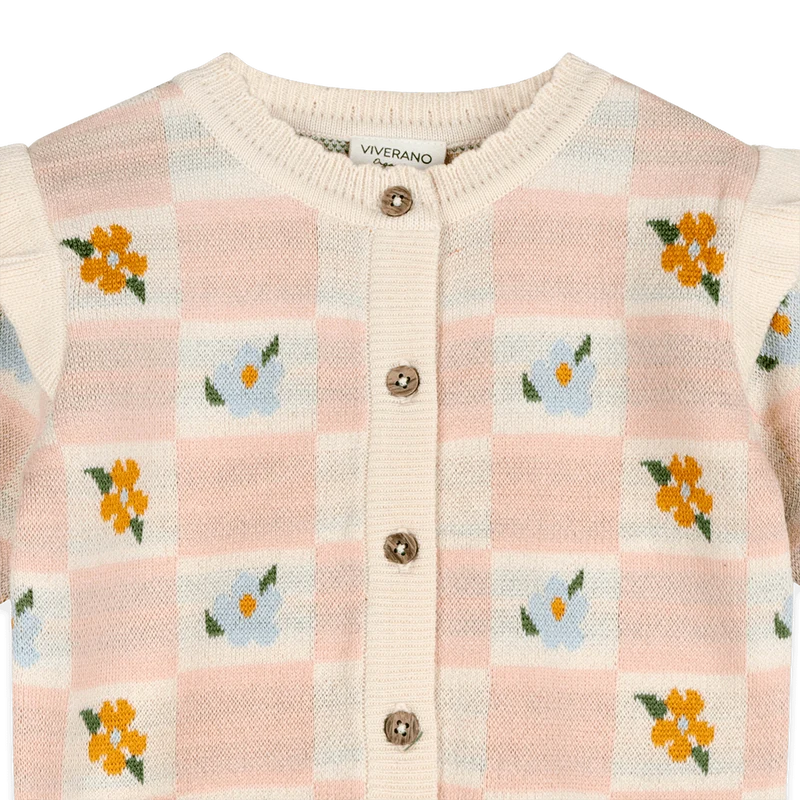 Mia Bouquet Jacquard Knit Baby Cardigan