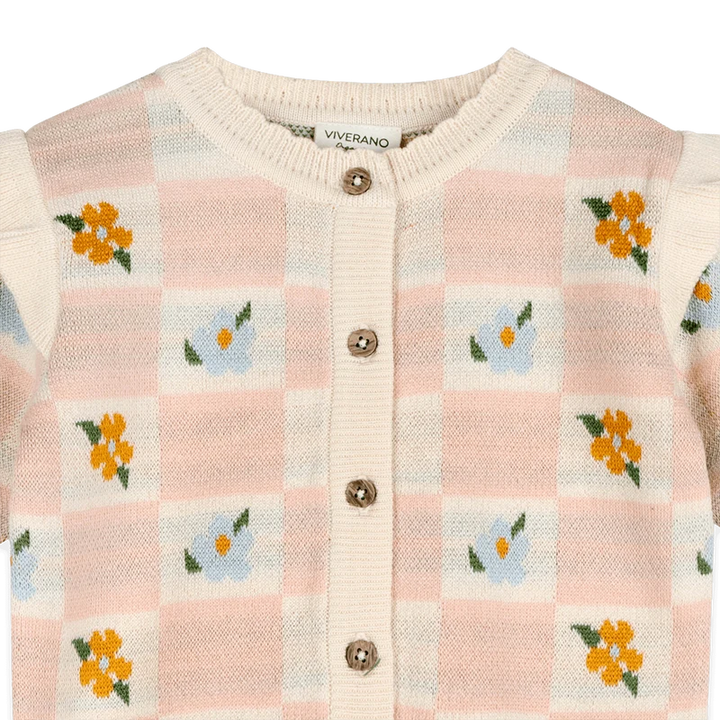 Mia Bouquet Jacquard Knit Baby Cardigan