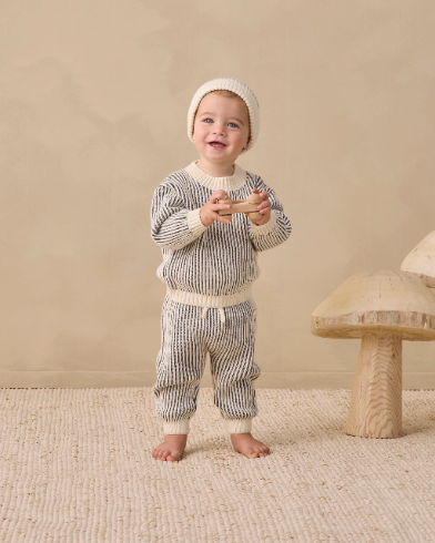 Chunky Knit Pant - Midnight Stripe
