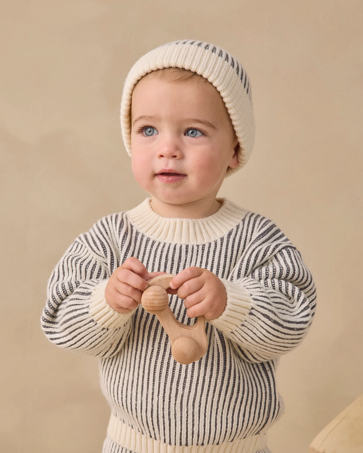 Relaxed Knit Sweater - Midnight Stripe