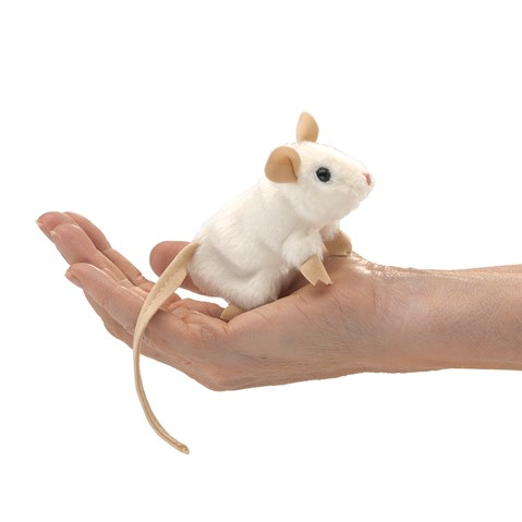 Mini White Mouse Puppet