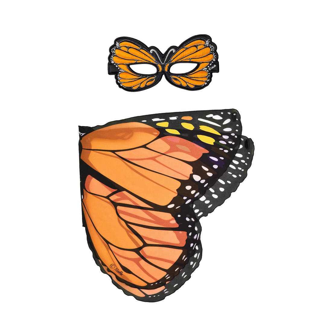 Orange Monarch Butterfly + Mask (3-6 years)