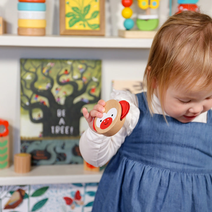 Shake and Play: Wooden Monkey Tambourine