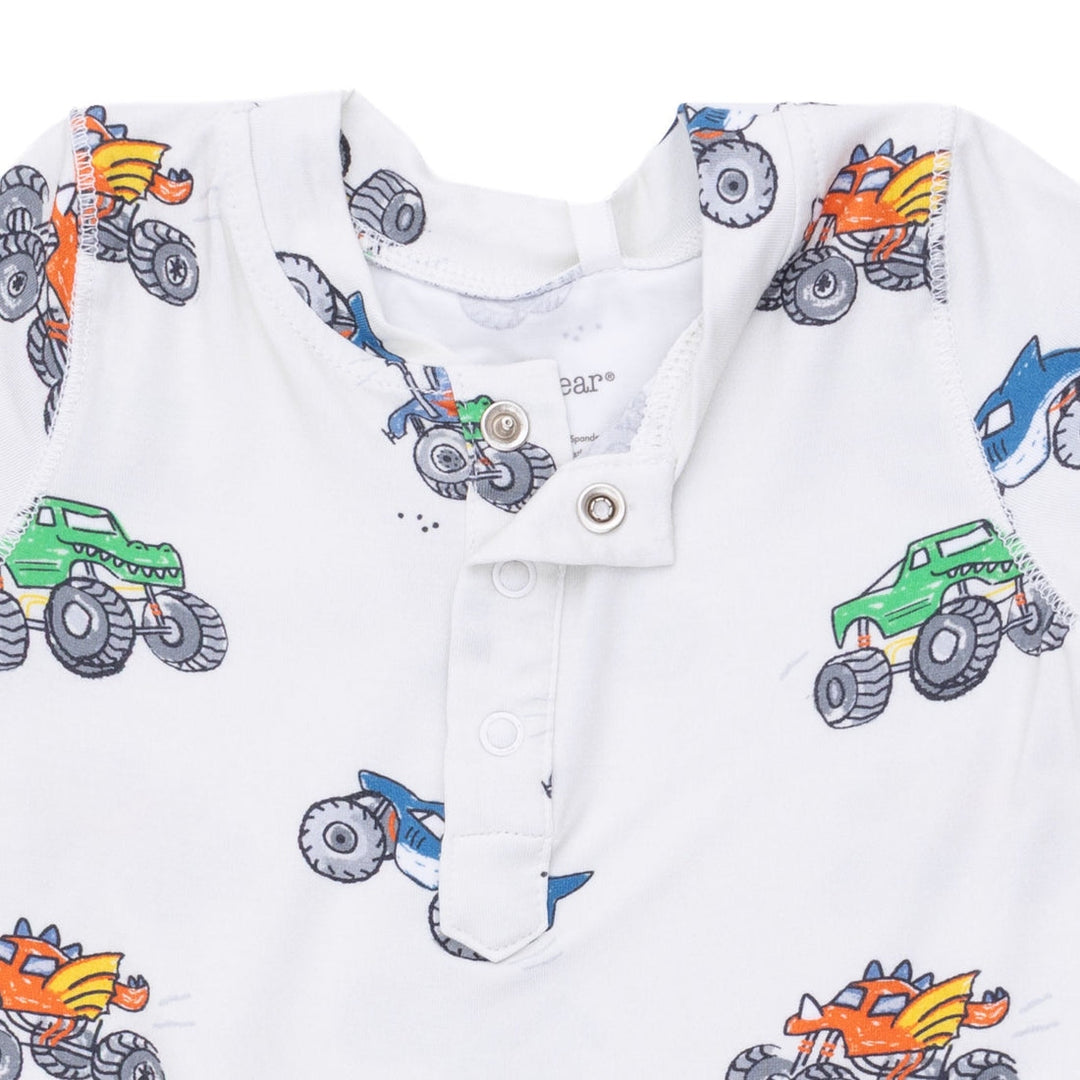 Uni Romper - Cream Monster Trucks