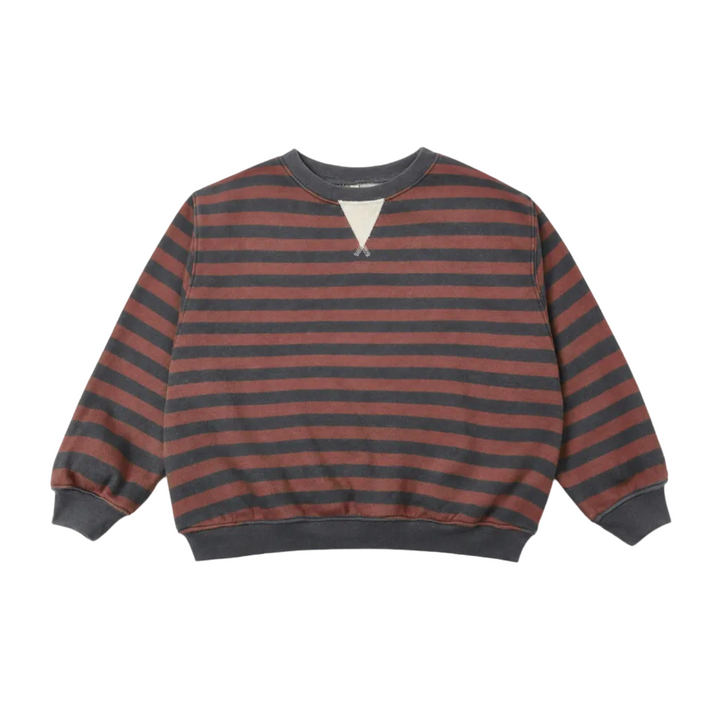 Oversized Crew - Mulberry Stripe