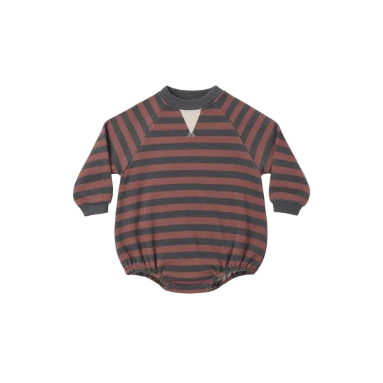Crew Neck Romper - Mulberry Stripe