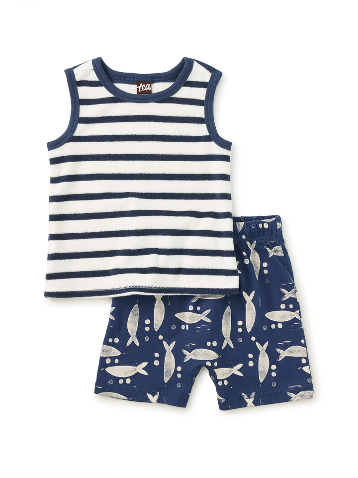 Tank + Shorts Set - Naval Blue