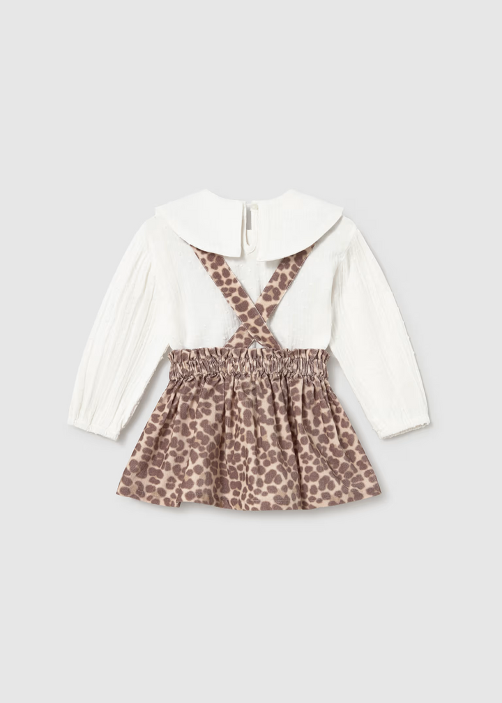 Olivia Leopard Pinafore Set
