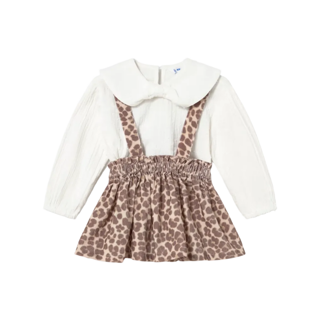 Olivia Leopard Pinafore Set