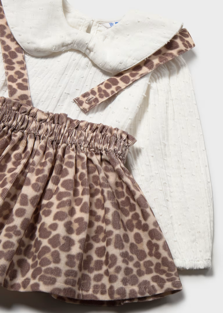 Olivia Leopard Pinafore Set