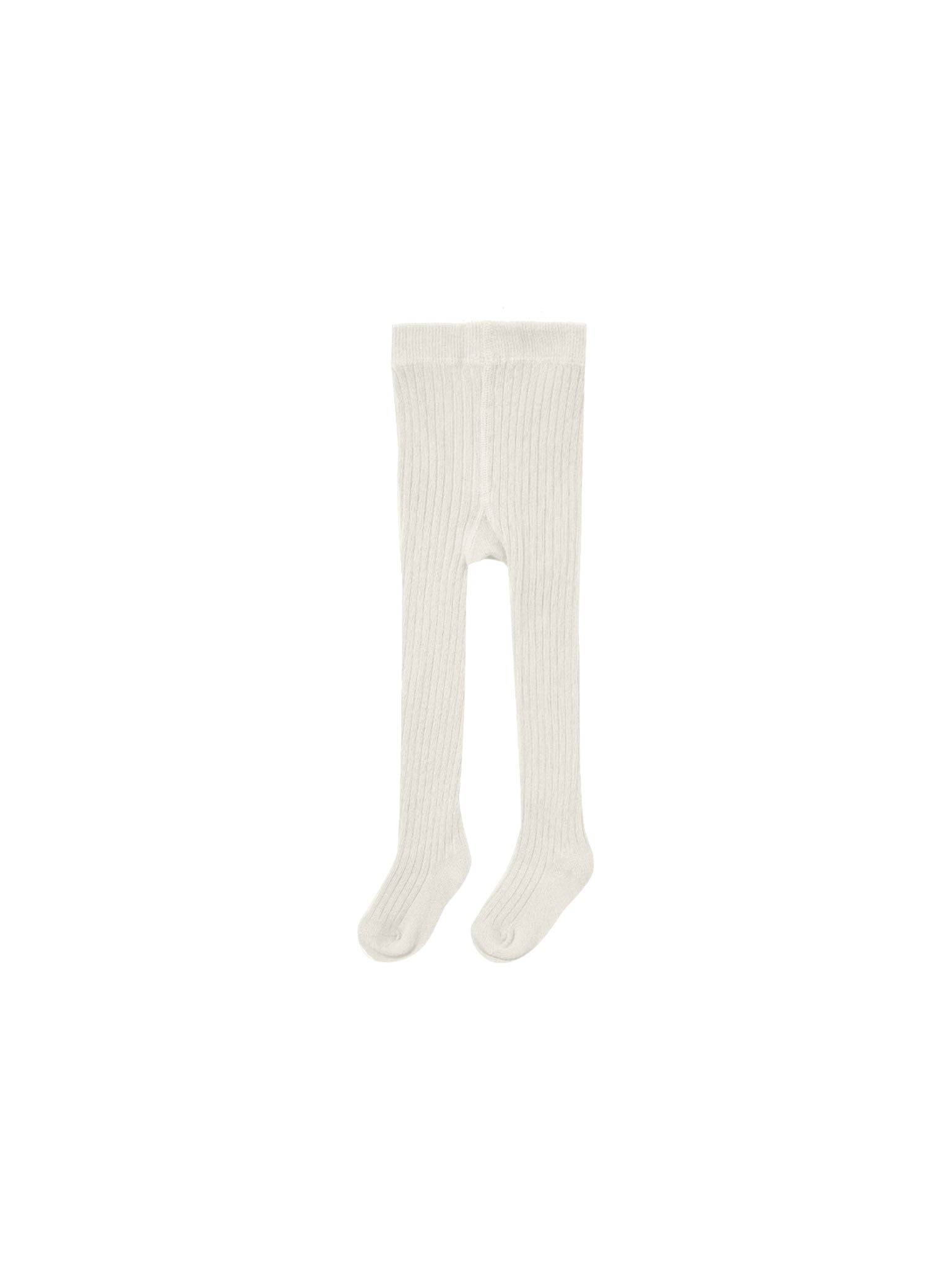 Ivory Solid Ribbed Tights