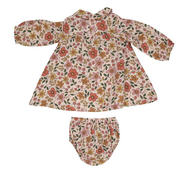 Poppies/Starflowers Collar Dress + Diaper Cover