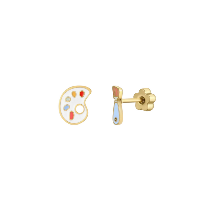 Artist Palette Enamel Earrings