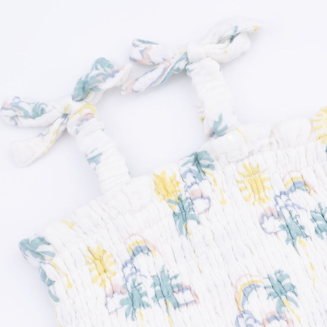 Palm Trees and Rainbows Skirted Bubble Romper
