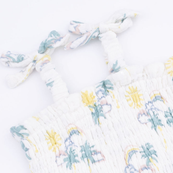 Palm Trees and Rainbows Skirted Bubble Romper