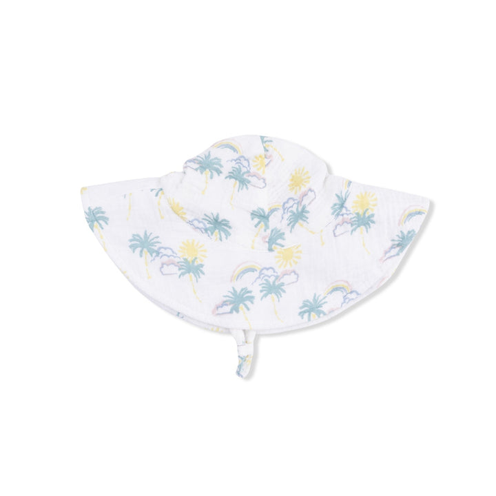 Palm Trees and Rainbows Wide Brim Sun Hat