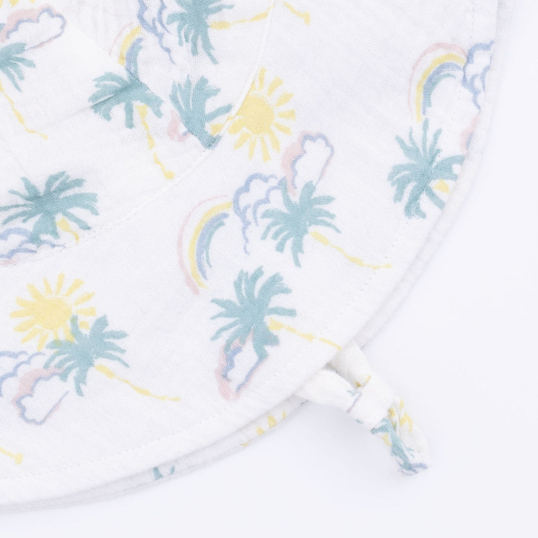 Palm Trees and Rainbows Wide Brim Sun Hat