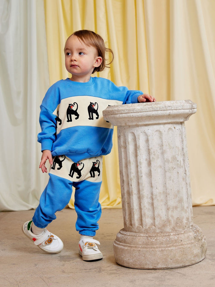 Blue Panther Panel Sweatpants