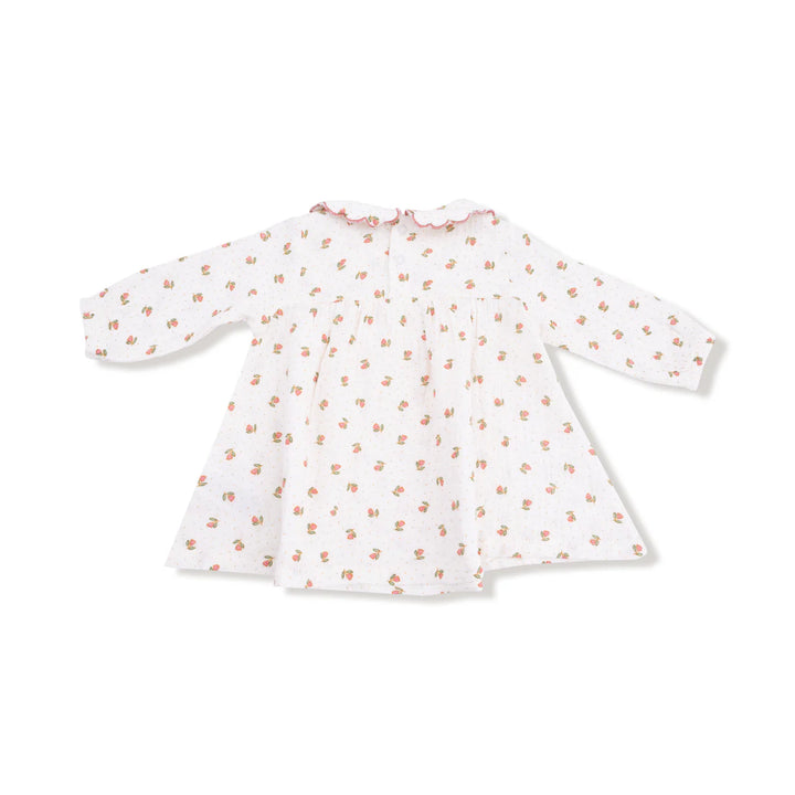 Petite Pointe Fleur L/S Petal Collar Dress + Diaper Cover