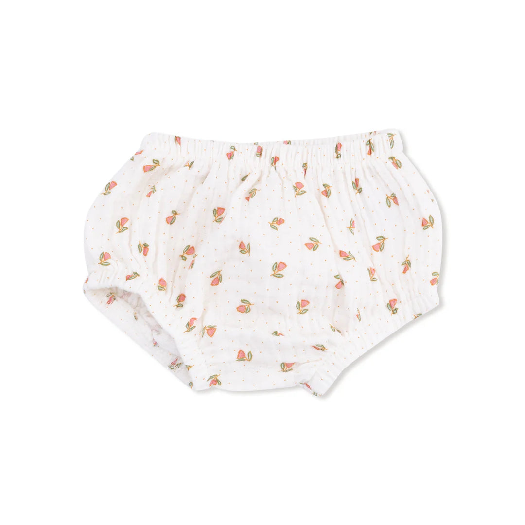 Petite Pointe Fleur L/S Petal Collar Dress + Diaper Cover