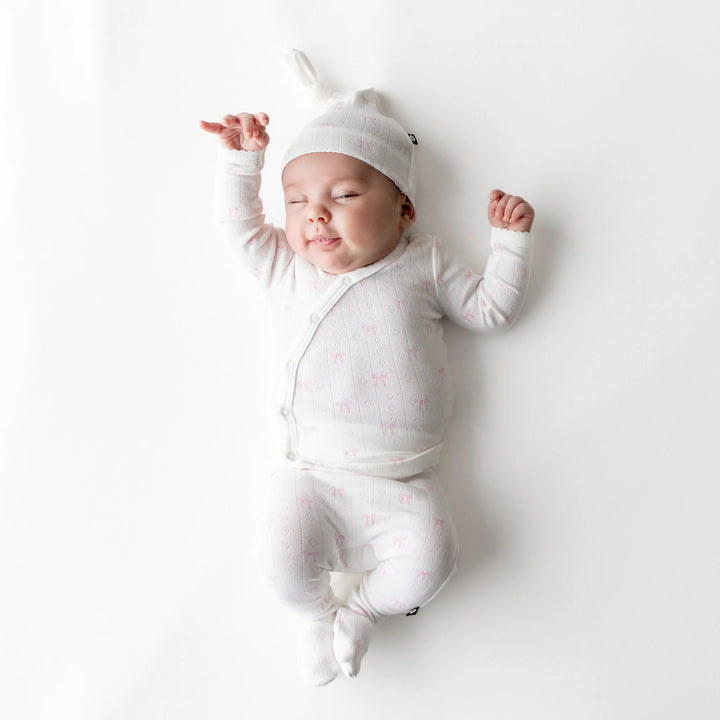 Sweet Pink Bow Pointelle Take Me Home Set