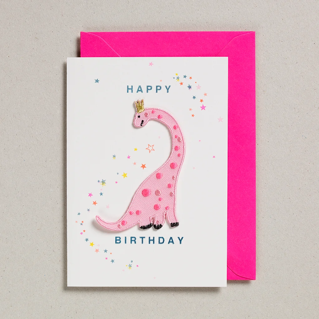 Patch Card Pink Dino