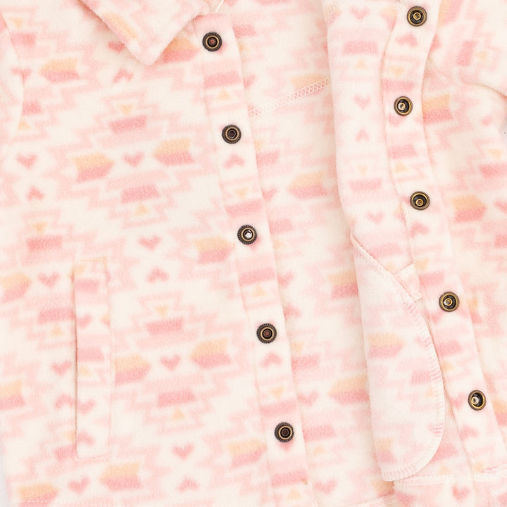 Fleece Shacket - Southwest Pink