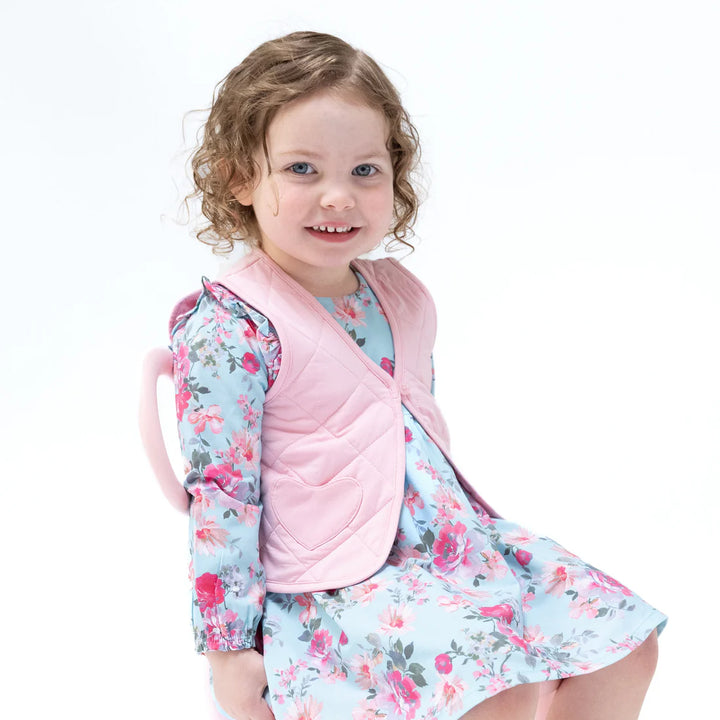 Romance Rose Quilted Vest w/ Heart Pocket
