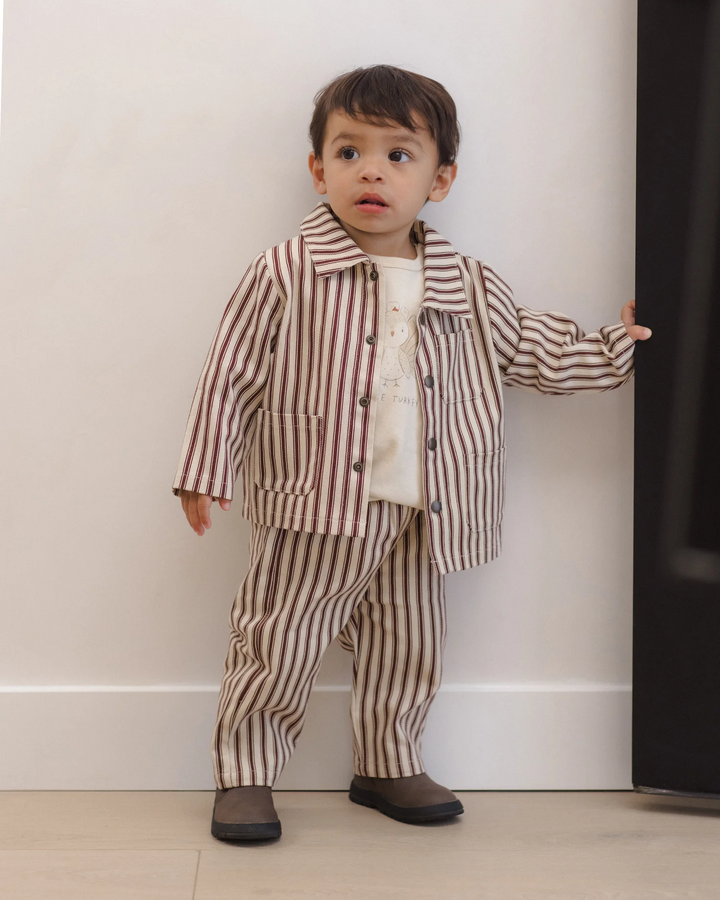 Utility Jacket - Black Cherry Pinstripe