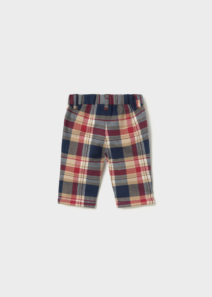Plaid Pant/Navy Cardigan 3 Piece Set