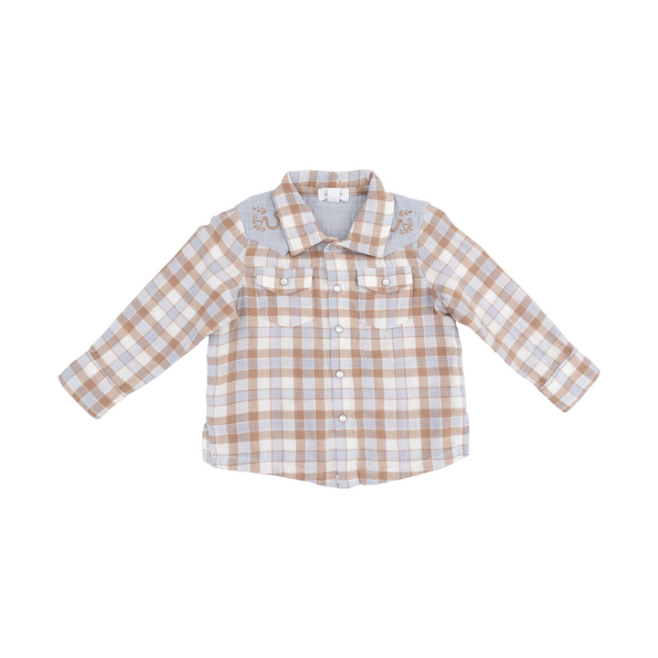Willie Shirt - Blue Western Plaid