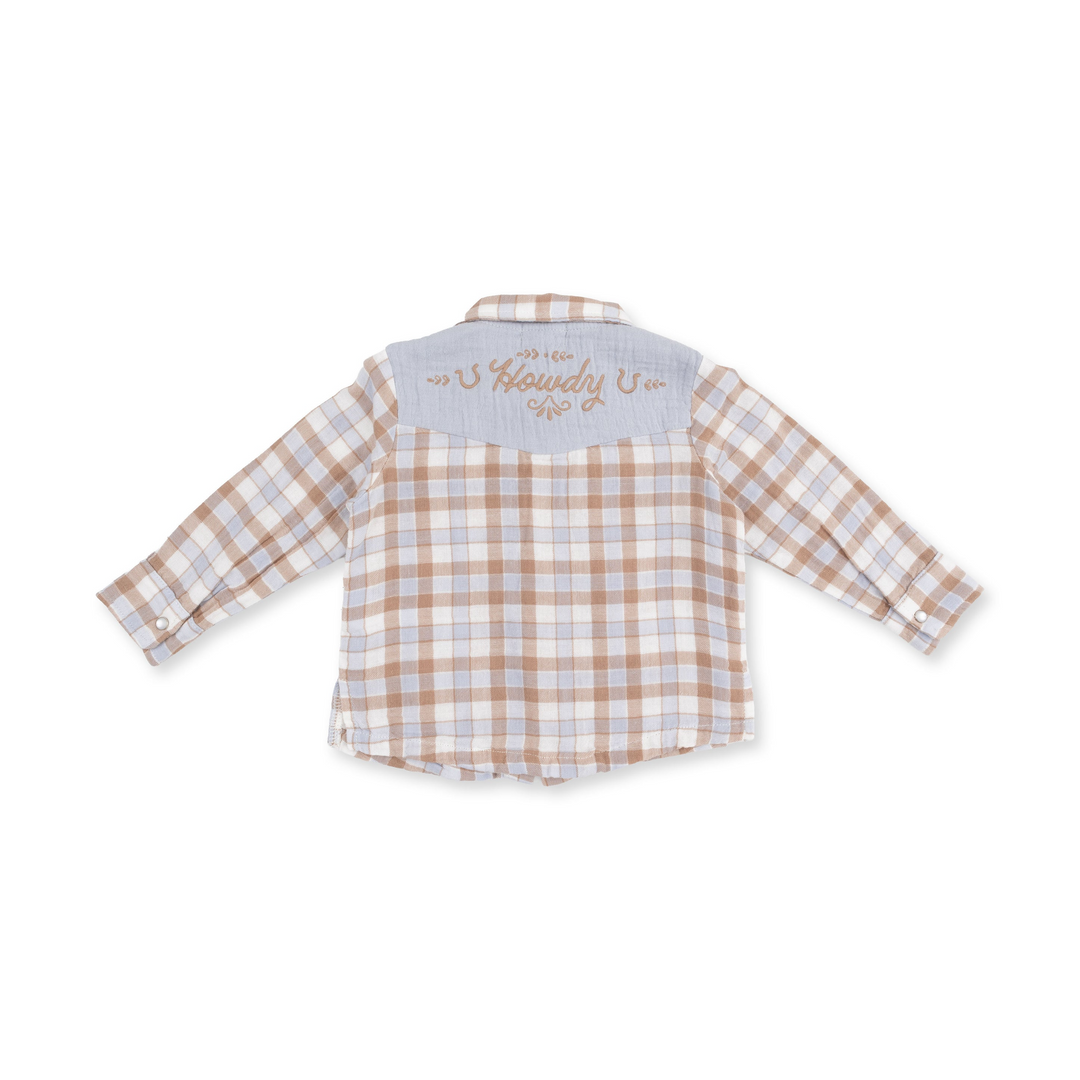 Willie Shirt - Blue Western Plaid
