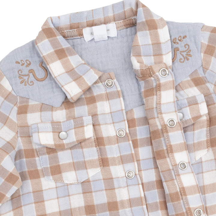 Willie Shirt - Blue Western Plaid