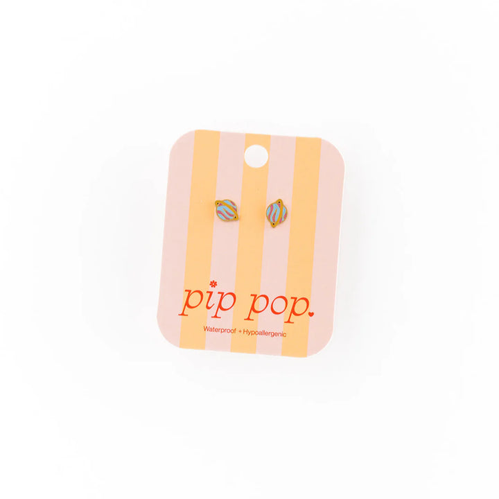 Hypoallergenic Gold & Enamel Planet Earrings