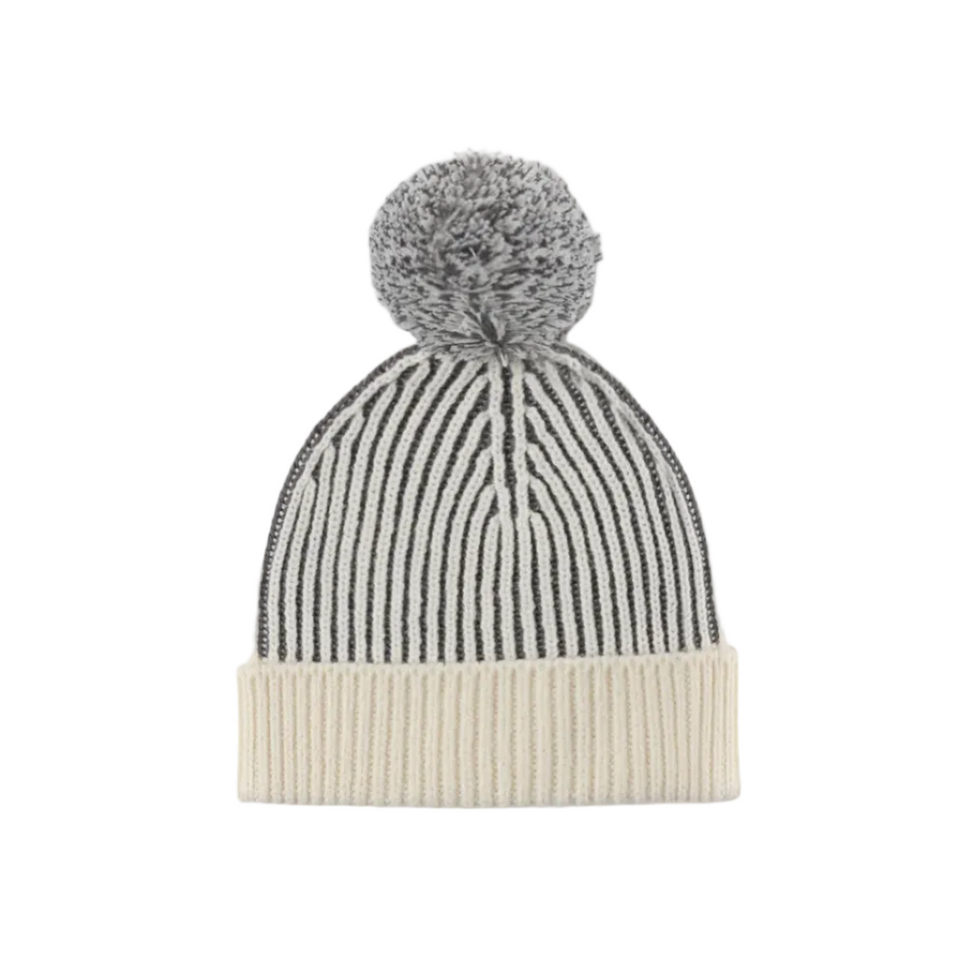Beanie w/ Pom - Midnight Stripe