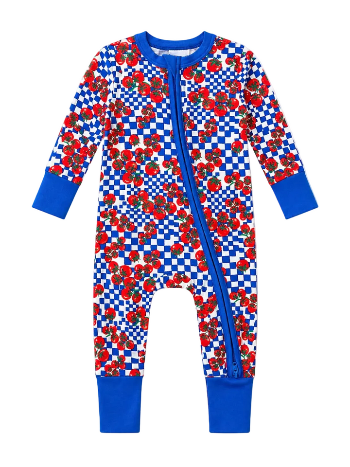 2-Way Zip Romper - Pomodoro Check