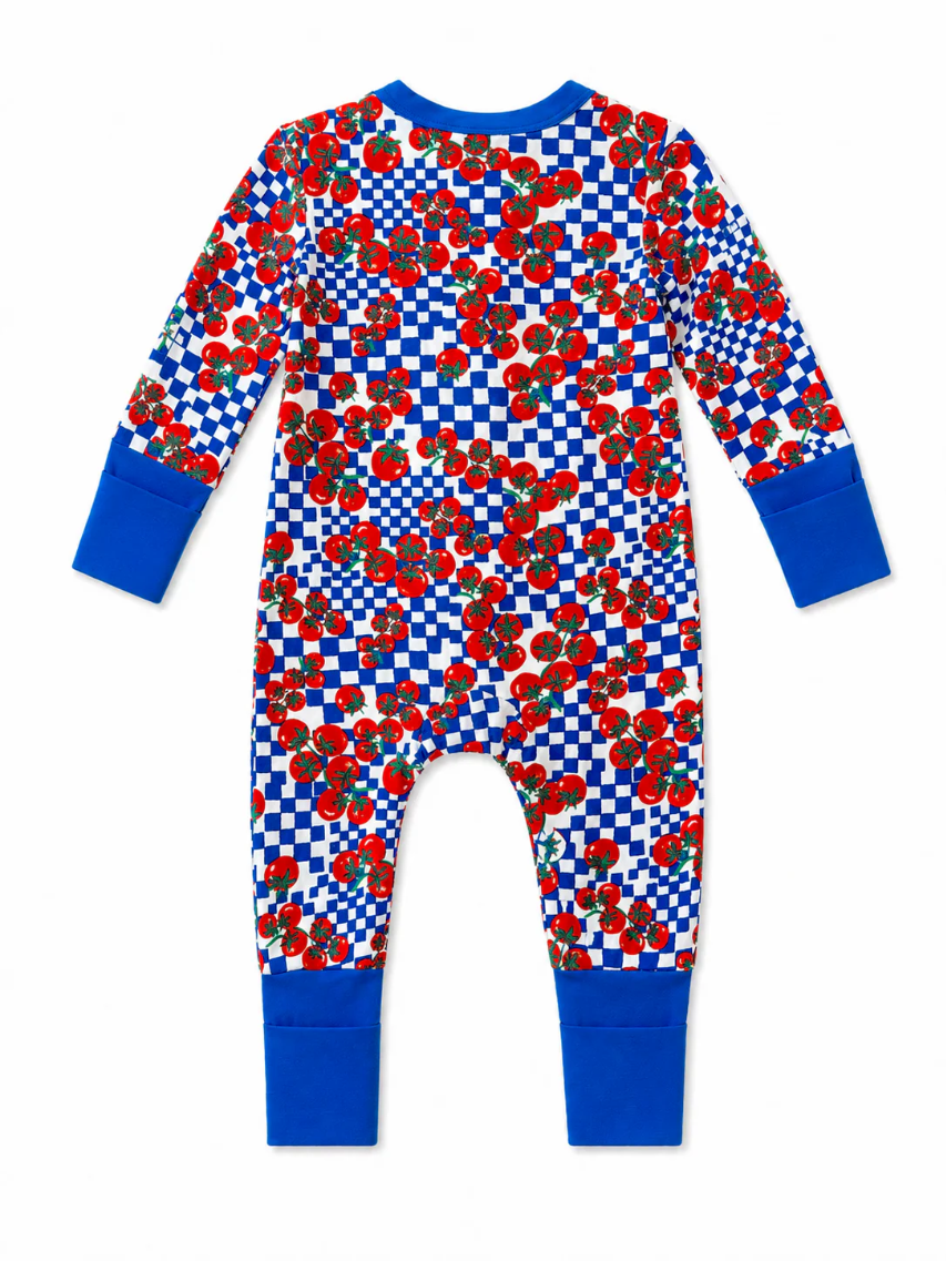 2-Way Zip Romper - Pomodoro Check