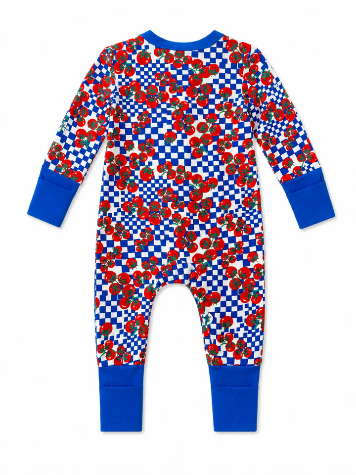 2-Way Zip Romper - Pomodoro Check
