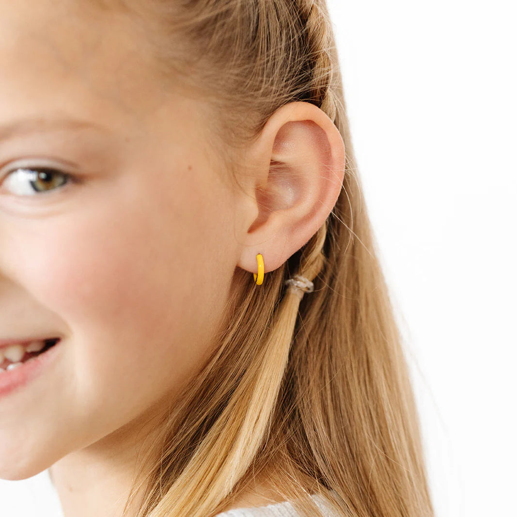 Hypoallergenic Gold and Neutral Enamel Hoops