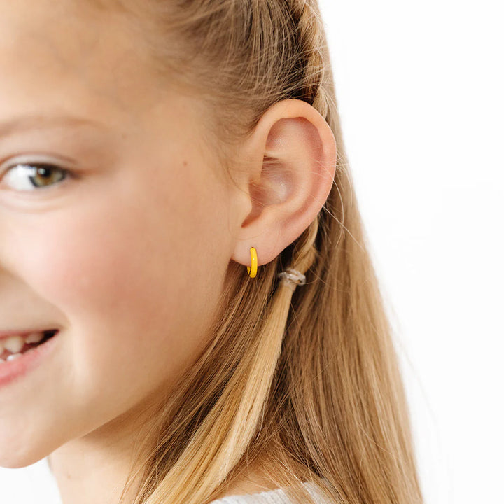 Hypoallergenic Gold and Neutral Enamel Hoops