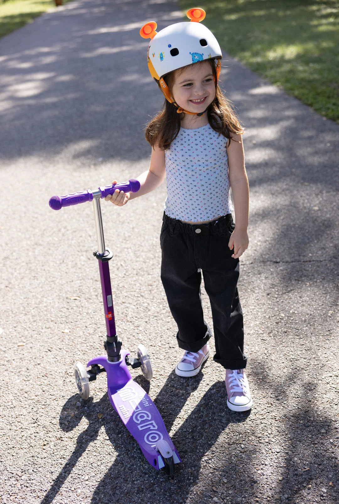Micro Mini Foldable LED Scooter - Purple