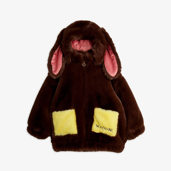 Faux Fur Jacket - Rabbit Ear Brown
