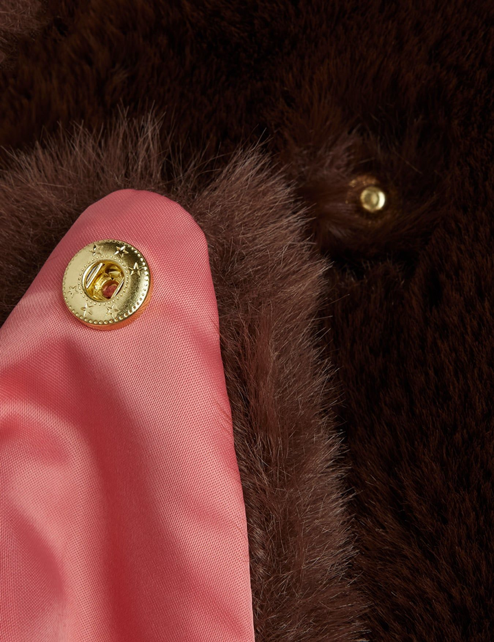 Faux Fur Jacket - Rabbit Ear Brown