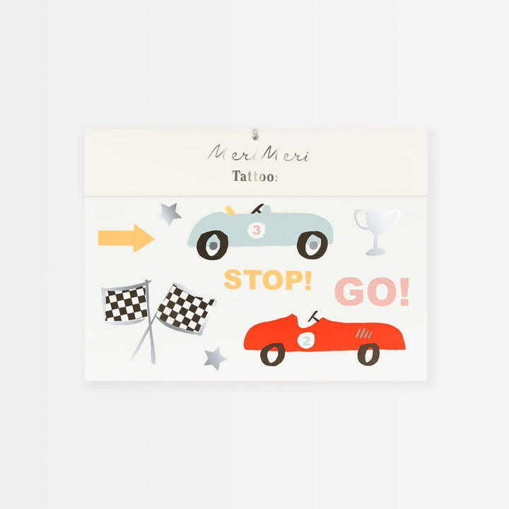 Race Car Temporary Tattoos