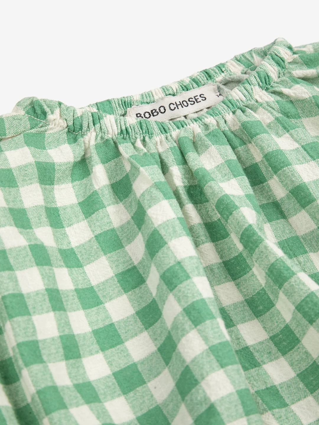 Green Pixel Sugar Beet Vichy Woven Blouse