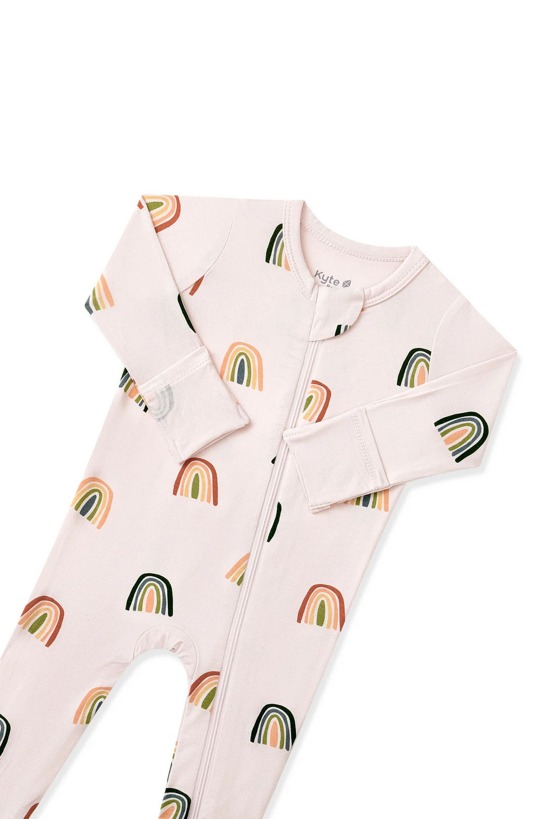 Retro Rainbow Zippered Footie