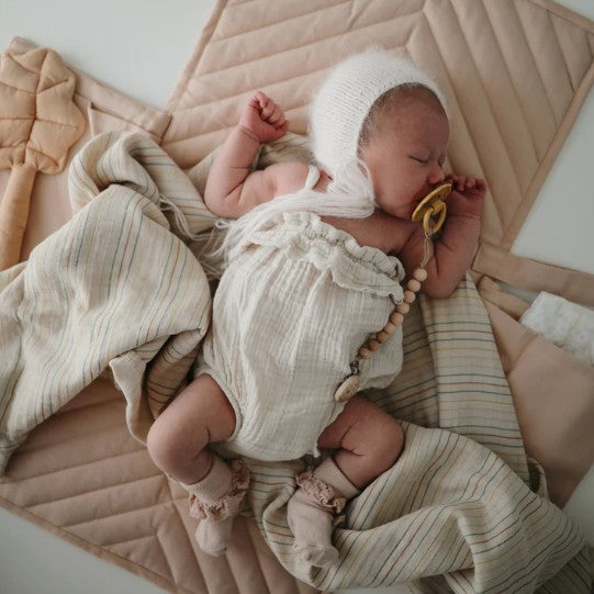Organic Cotton Muslin Swaddle Blanket Retro Stripes