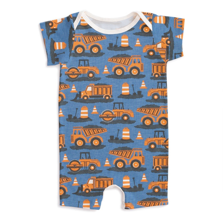 Roadwork Orange + Blue Summer Romper *