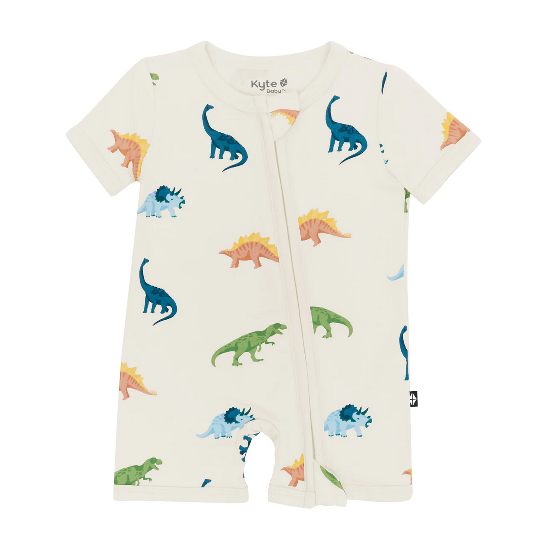 Zipper Shortall Romper - Ecru Roar