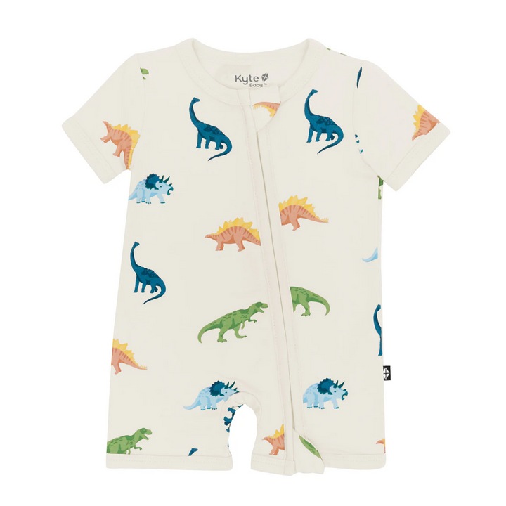 Zipper Shortall Romper - Ecru Roar